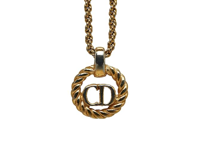 Gold Dior CD Logo Pendant Necklace Golden Yellow gold  ref.1136879