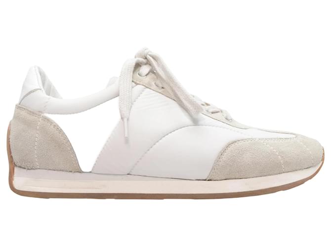 Totême White Toteme Leather & Suede Low-Top Sneakers Size 39  ref.1136923