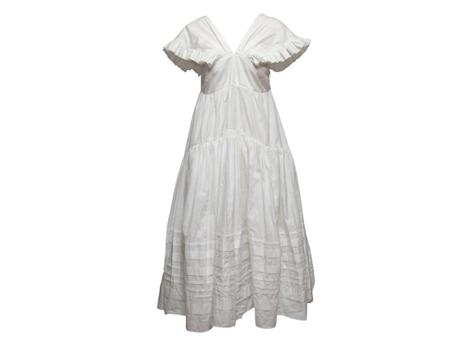 Autre Marque White Cecilie Bahnsen Spring/Summer 2019 Rikke Dress Size US 6 Cotton  ref.1136938