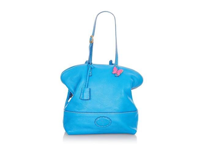 Blue Fendi Selleria 2bag Leather Shoulder Bag  ref.1136986