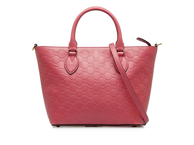 Bolso satchel Gucci Guccissima rosa Cuero  ref.1137010