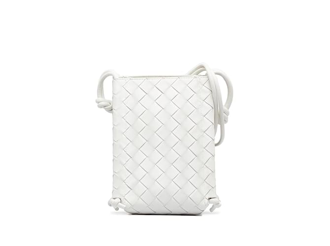 White Bottega Veneta Mini The Knot Crossbody Bag Leather  ref.1137048