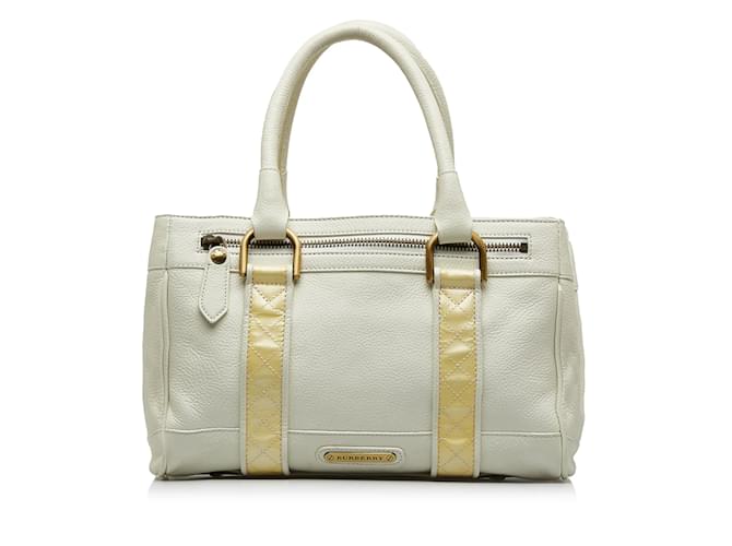 White Burberry Leather Handbag  ref.1137049