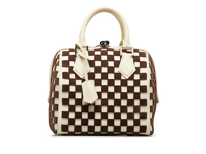 Braune Louis Vuitton Damier Cubic Speedy Cube PM Handtasche Leder  ref.1137095