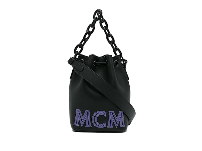 Black MCM Mini Leather Bucket Bag  ref.1137143