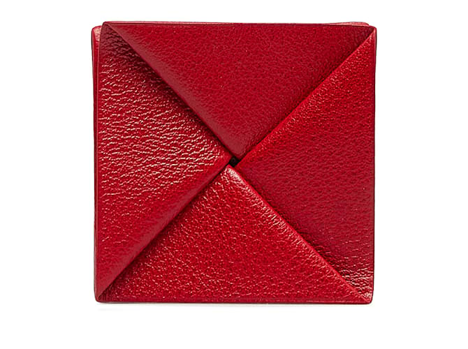 Hermès Monedero rojo Hermes Zoulou Roja Cuero  ref.1137169