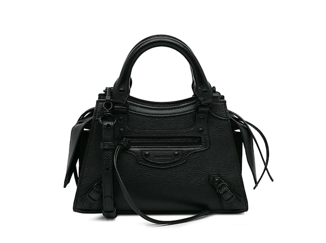 Black Balenciaga Mini Neo Classic City Satchel Leather  ref.1137174