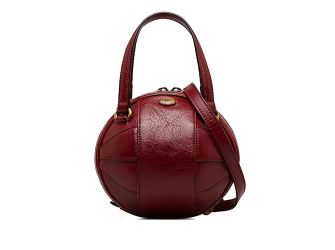 Red Gucci Mini Tifosa Basketball Bag Satchel