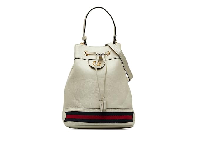 White Gucci Ophidia Leather Bucket  ref.1137249