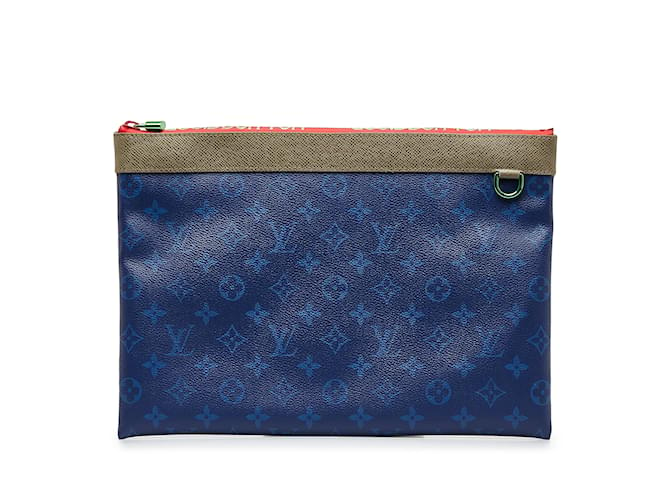 Blue Louis Vuitton Monogram Pacific Apollo Pochette Clutch Bag Leather  ref.1137252