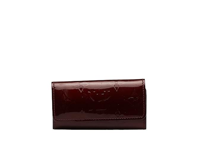 Rotes Louis Vuitton-Monogramm Vernis 4 Schlüsselhalter Leder  ref.1137274