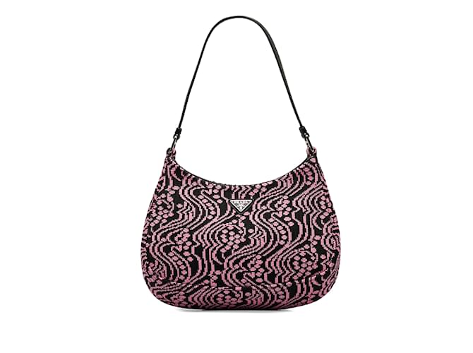 Pink Prada Maglia Jacquard Cleo Bag Leather  ref.1137339