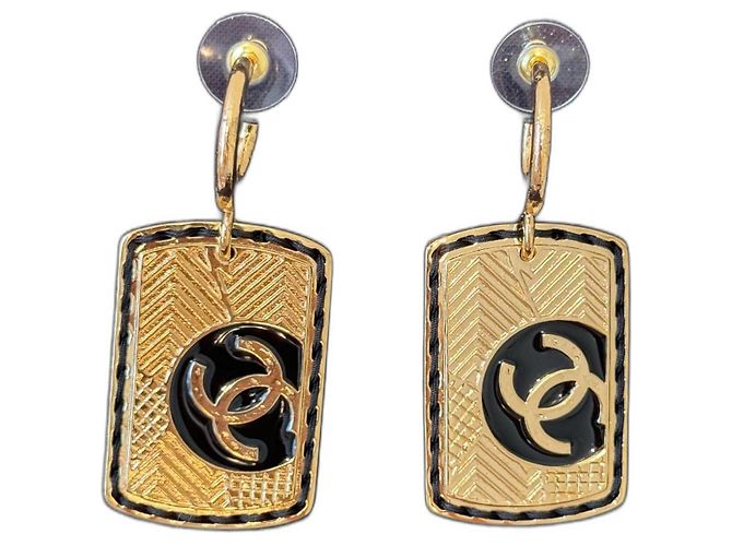 Chanel Ohrringe Gold Metall Golden