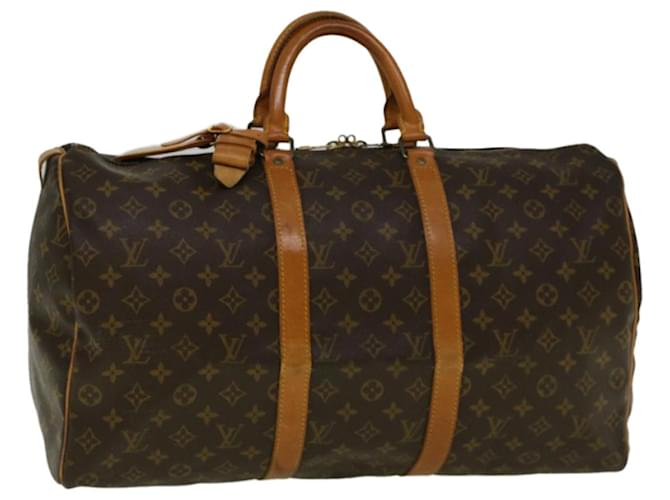 Louis Vuitton Monogram Keepall 50 Boston Bag M41426 LV Auth 59200 Cloth  ref.1137655