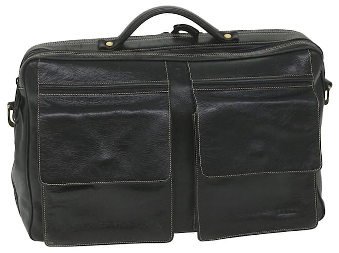 BALLY Business Bag Leather Black Auth bs9840  ref.1137710