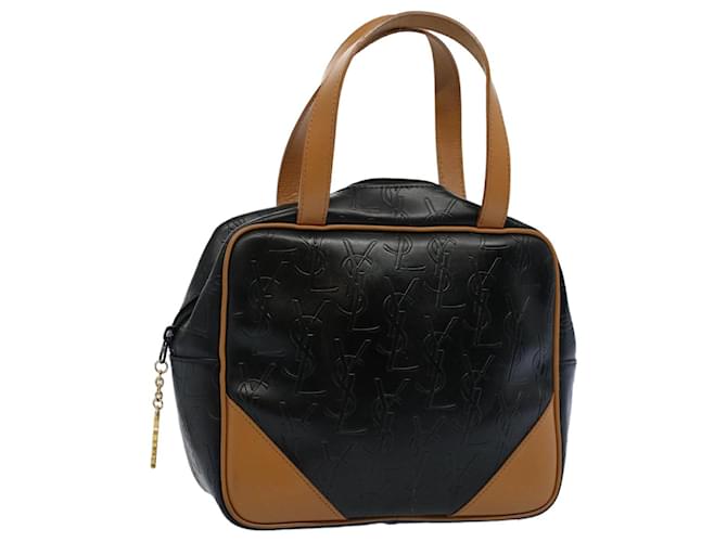 SAINT LAURENT Cassandra Hand Bag PVC Leather Black Auth yk9390  ref.1137714