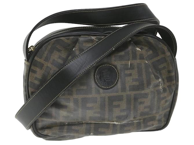 FENDI Zucca Canvas Shoulder Bag Coated Canvas Brown Auth bs9073 Cloth  ref.1137730