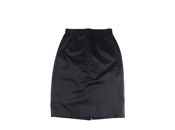 CHANEL - Gonna in seta nera (T34) Nero
