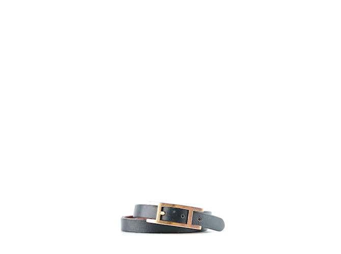 Hermès HERMES  Bracelets T.  leather Black  ref.1137773