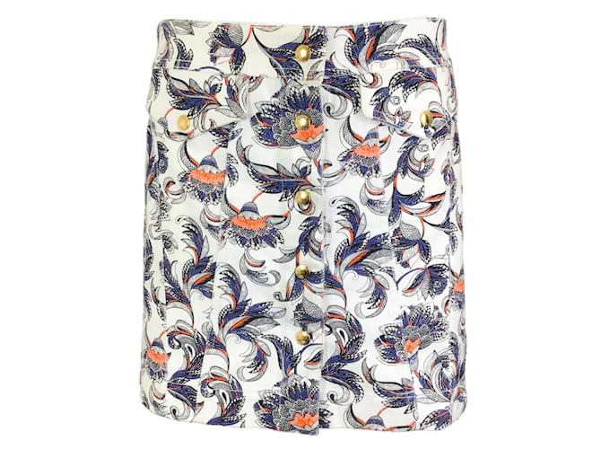 Autre Marque Louis Vuitton White / Blue / Orange Multi Denim Mini Skirt Multiple colors Cotton  ref.1137785