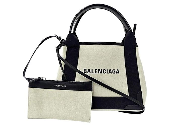 Balenciaga Navy Cabas Cream Cloth ref.1137849 Joli Closet