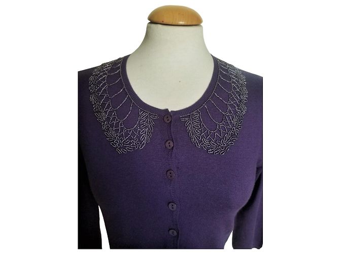 Giacca corta Parosh in seta e cashmere viola scuro