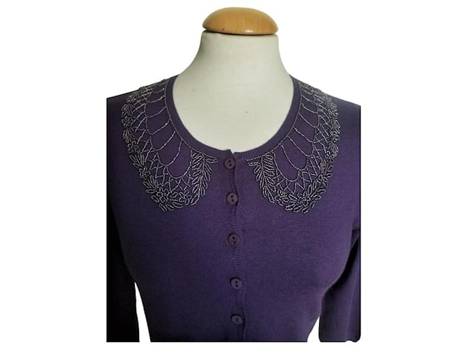 Parosh Short Jacket Dark purple Silk Cashmere Elastane  ref.1137860