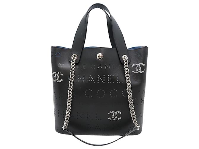 Chanel shopping Black Leather  ref.1137914