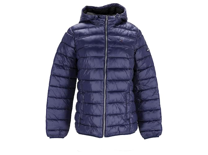 Tommy Hilfiger Womens Quilted Hooded Jacket Navy blue Nylon  ref.1137943