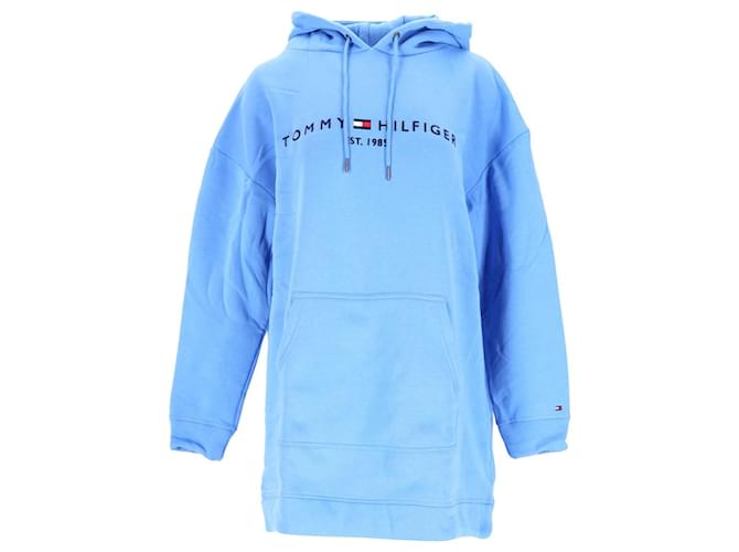 Tommy Hilfiger Womens Essential Relaxed Fit Hooded Dress in Blue Cotton  ref.1137944 - Joli Closet