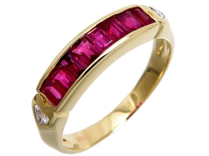 & Other Stories 18K Ruby Diamond Ring Red Metal Gold  ref.1137965