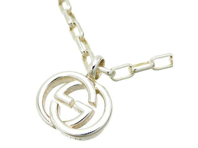 Gucci Collar de eslabones de cadena de plata con G entrelazadas Metal  ref.1137976
