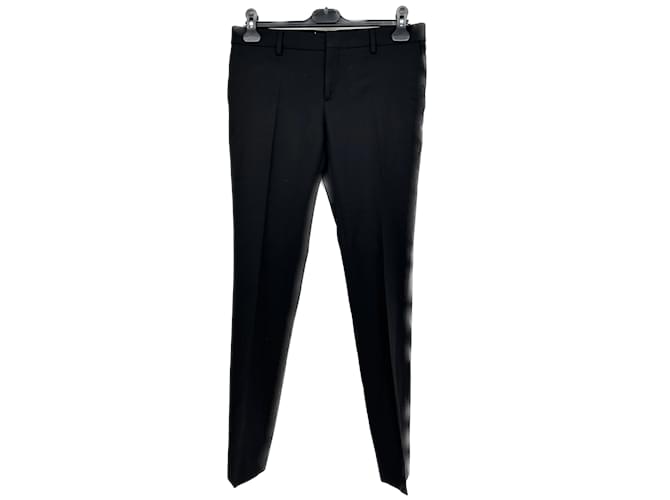 Pantalon SAINT LAURENT T.fr 38 Wool Laine Noir  ref.1138047