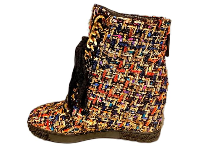 Casadei Ankle Boots Multiple colors Tweed  ref.1138068