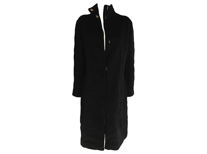 Gianni Versace Coats, Outerwear Black Wool  ref.1138182