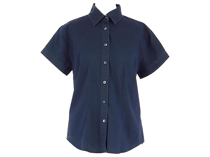 Burberry Shirt Navy blue Cotton  ref.1138244
