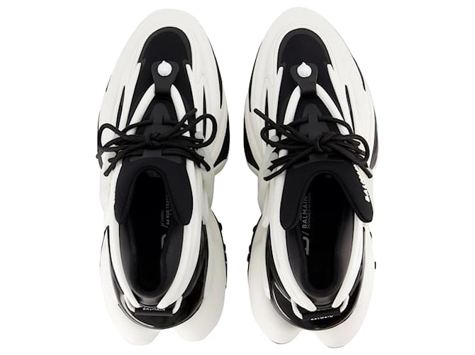 Unicorn Sneakers - Balmain - Leather - Black/ White Pony-style calfskin  ref.1138270