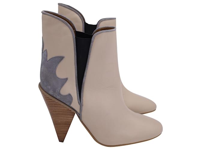 Chloé See by Chloe Cowboy Boots in Beige Leather  ref.1138298