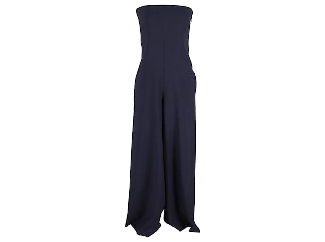 The Row Strapless Jumpsuit in Navy Blue Polyester  ref.1138315