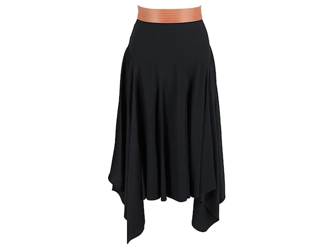 Loewe Asymmetric Skirt in Black Silk  ref.1138316