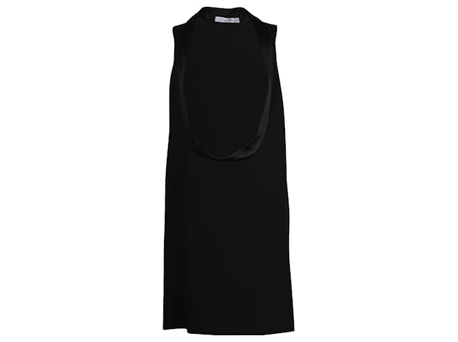 Dior Open Front Dress in Black Wool  ref.1138324