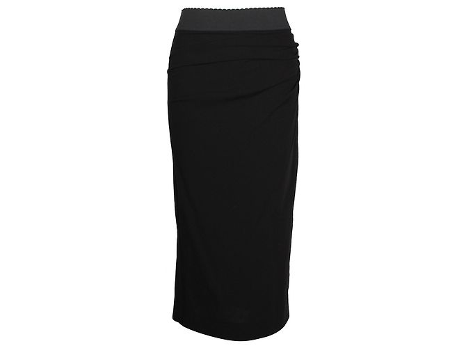 Dolce & Gabbana Midirock aus schwarzer Wolle