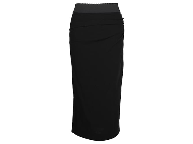 Dolce & Gabbana Midi Skirt in Black Wool  ref.1138329