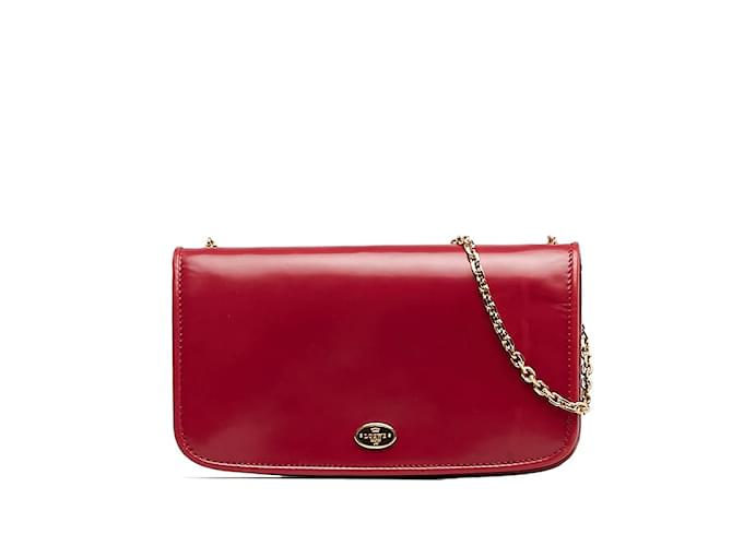 Loewe Leather Flap Wallet on Chain Pink  ref.1138340