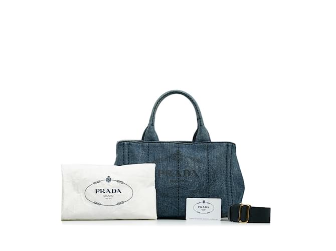 Prada canapa denim on sale bag