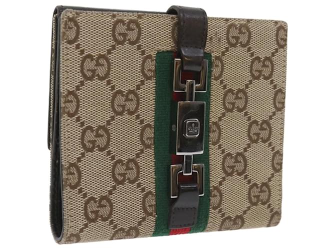 GUCCI GG Canvas Jackie Web Sherry Line Wallet Beige Red Green 05474 Auth ki3788  ref.1138539
