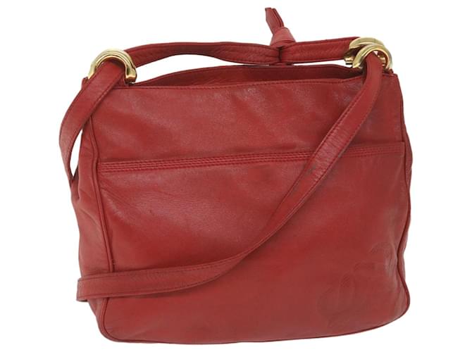 LOEWE Shoulder Bag Leather Red Auth ep2339  ref.1138583