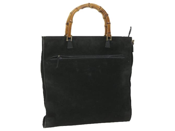 GUCCI Bamboo Tote Bag Suede Black 001 1095 1878 Auth ep2327  ref.1138602