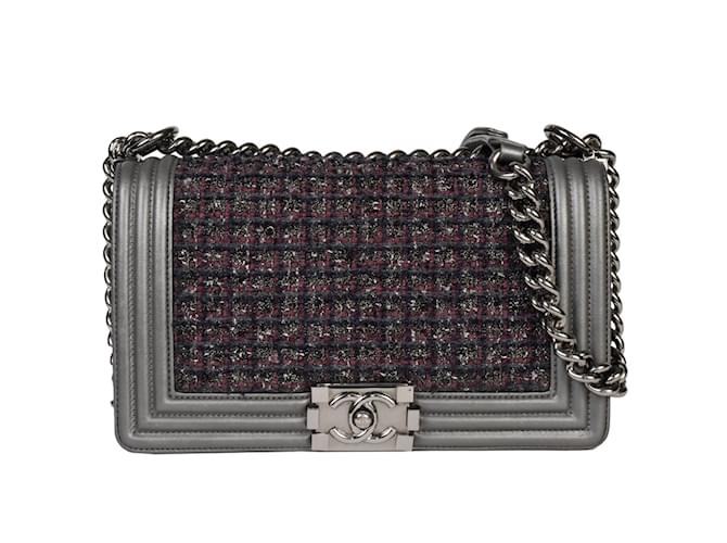 Chanel Boy Grau Tweed ref.1138722 Joli Closet