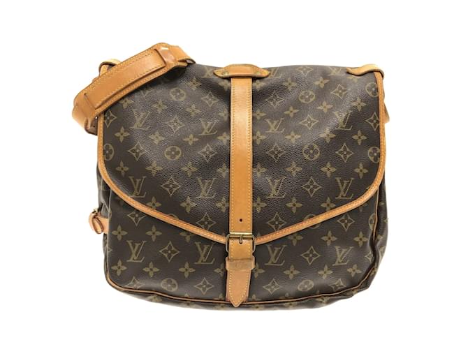 Louis Vuitton Saumur 35 Marrone Tela  ref.1139184